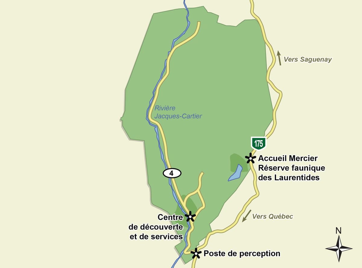 Karte der jacques-cartier-Nationalpark-trail