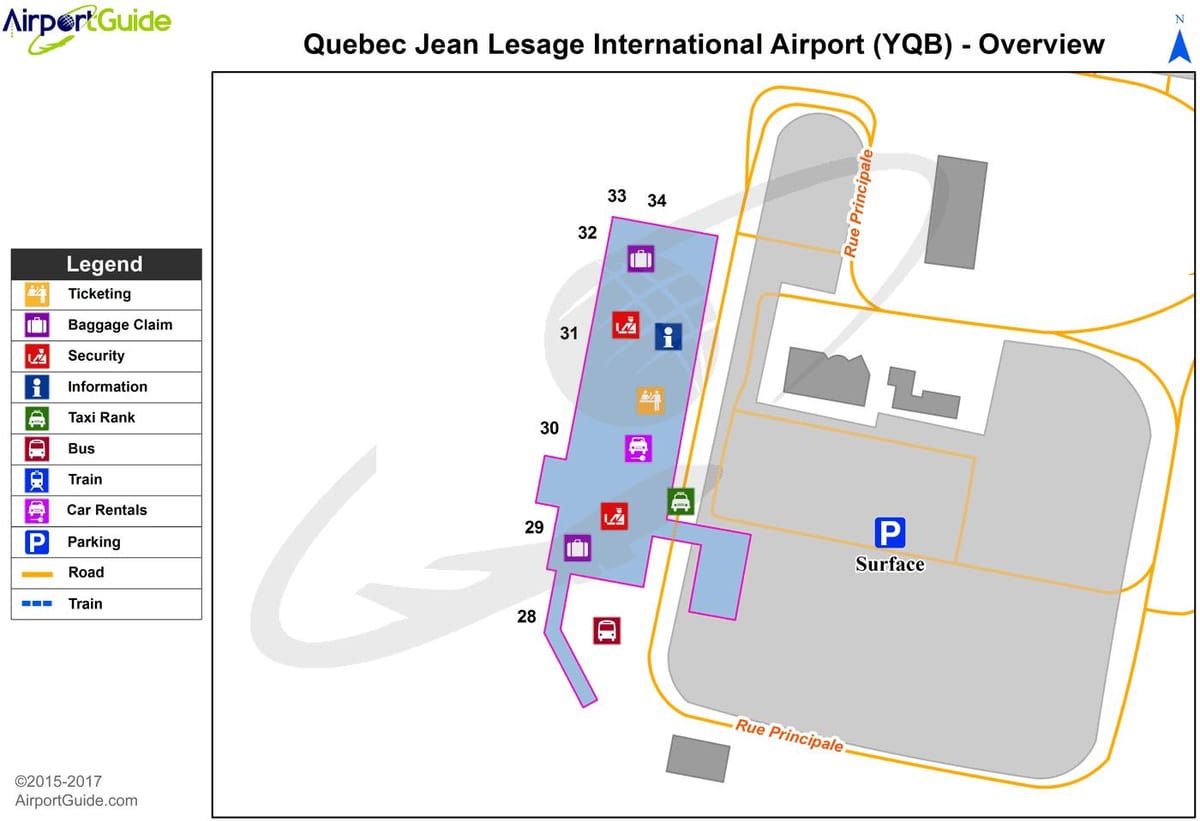 Karte von Quebec City Flughafen