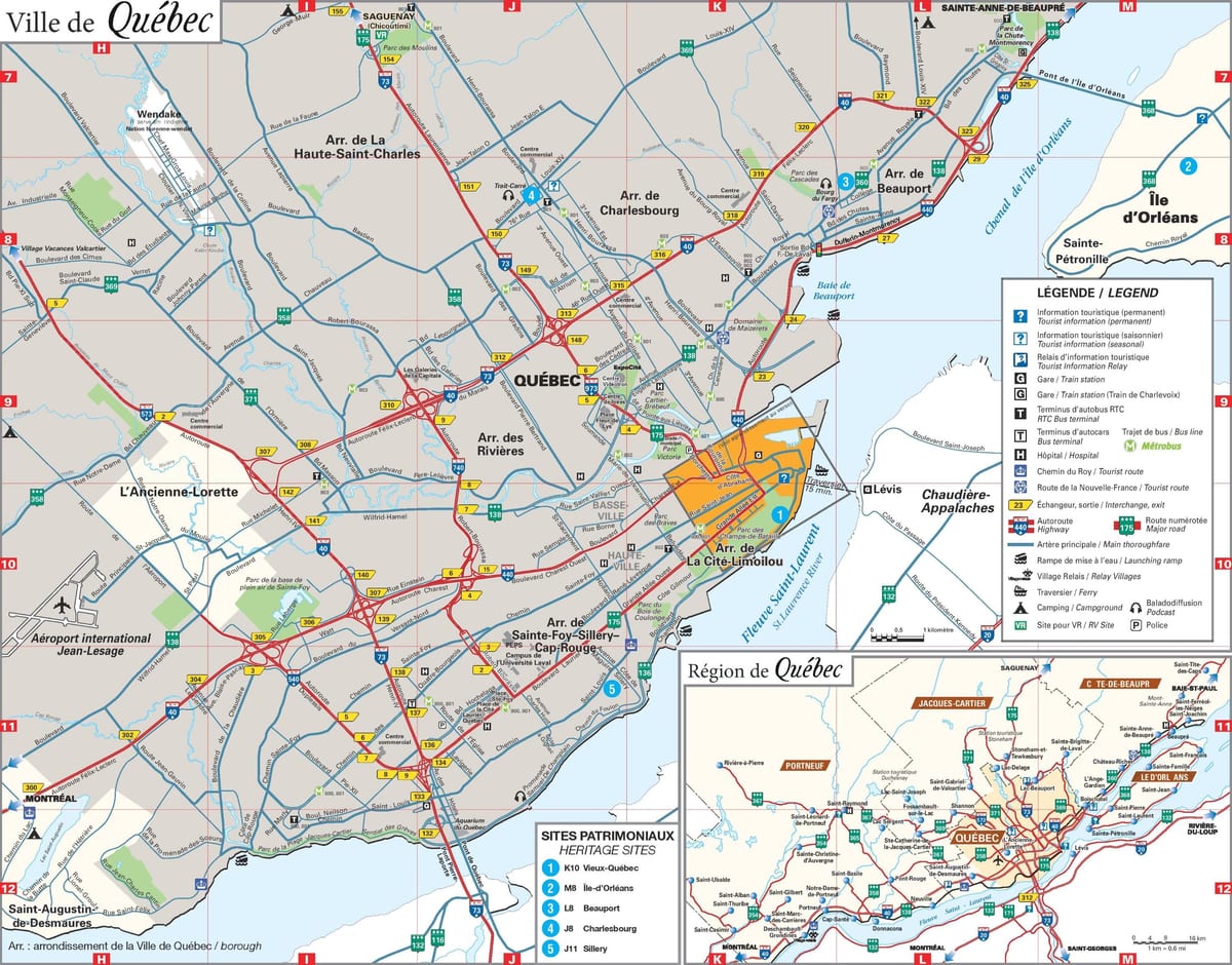 Karte von Quebec City