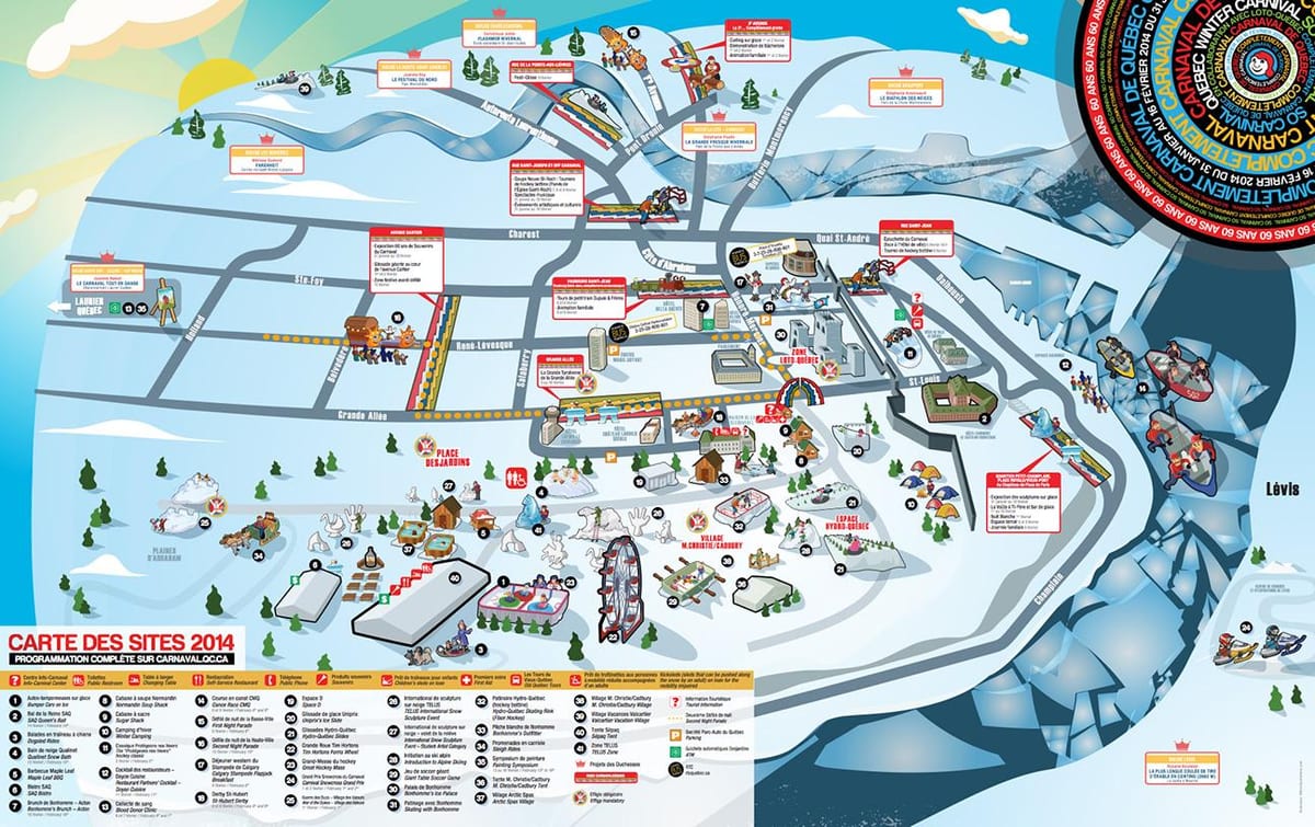 Karte von Quebec winter carnival